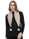 513 Girls Womens Soft Acrylic Winter Wear Self Design Triangular Tie Up Scarf