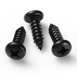 BNUOK #10 x 5/8 Inch Pan Head Wood Screws, Phillips Drive, Black Oxide Stainless Steel 304 (18-8), Self Tapping for Wood, Sheet 