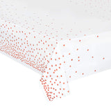 hapray 12 Pack Plastic Tablecloths for Rectangle Tables, Waterproof Disposable Party Table Cloths with Rose Gold Dot, Table Cove