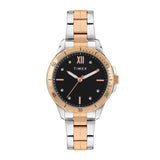 Timex Analog Watch For Women With Black Dial & Multicolor Stainless Steel Bracelet Band - Water Resistant Women'S Wrist Watches 