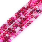 GEM-Inside Natural 4mm Pink Plum Banded Plum Agate Gemstone Loose Beads Round Energy Stone Handmade Beads for Jewelry Making Jew