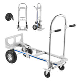 VEVOR 2 in 1 Hand Truck, 1000 lbs Load Capacity for 4-Wheel Mode, Convertible Hand Truck Dolly with Non-Slip Handle & Wheels, Po