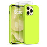 COFFKER Designed for iPhone 13 Pro Max Case, Liquid Silicone Case with [2X Screen Protectors], Shockproof Protective Slim Thin P