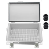 Zulkit Junction Box,IP67 Waterproof Electrical Box Hinged Cover Stainless Steel Buckle Plastic Enclosure for Project w Mounting 