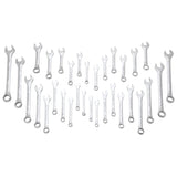 Performance Tool W1099 32-Piece SAE and Metric Wrench Set with Premium Mirror Polished Chrome Vanadium Steel and Organizer Tray