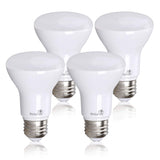 Bioluz LED 4 Pack BR20 LED Bulb 2700K Bright Warm White 6W=50W, 90 CRI, 540 Lumen, Dimmable LED Light Bulbs, Cool White Light Bu