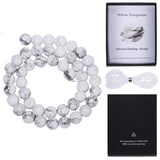 Song Xi 90pcs 4mm Natural White Turquoise Stone Beads for Jewelry Making, Gemstones Beads Bracelet for Necklace Earring Keychain