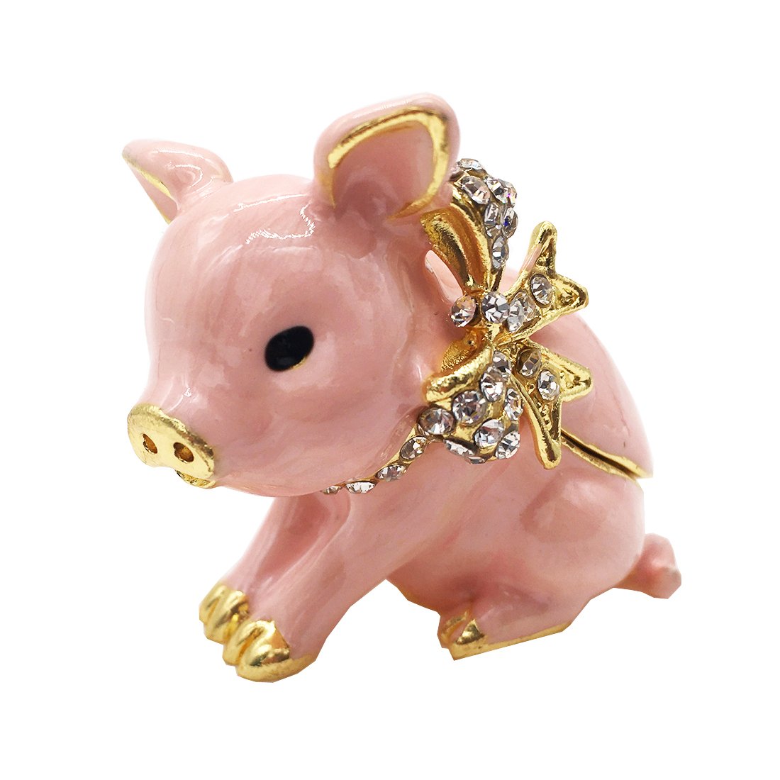Waltz&F Handcrafted Pewter Trinket Box Jeweled New Lovely Pig Jewelry Box