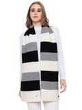 513 Women Acrylic Woolen Color Block Casual Warm Winter Wear Muffler Scarf Stole
