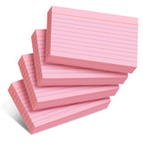 Pink Index Cards 3x5 Inch - 200 Pack, Ruled Index Flash Cards for Studying, 180GSM Pink Note Cards 3x5 Lined Index Cards, Flashc