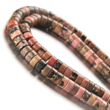 Tashidelek 1 Strand Natural Stone 3 * 6MM Gemstone Tube Rondell Spacer Loose Stone Beads (105-110PCS) Rhodonite