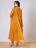 Gosriki Women'S Rayon Viscose Anarkali Embroidered Kurta With Pant & Dupatta (Sikaro Yellow-Gs_M_Yellow_Medium),Yellow,,B0DTK62XMC