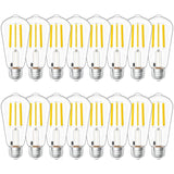 Sunco 16 Pack Dusk to Dawn Indoor Residential Vintage LED Edison Bulbs 75W Equivalent 7W, 850 Lumens Non-Dimmable ST58 Filament 