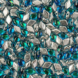 Matubo Czech Gemduo 2-Hole, Aquamarine Backlit Sfinx, 50g