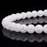 RUBYCA Natural AAA Grade Quartz Crystal Clear White Snow Round Beads Jewelry Making (1 Strand, 8mm)