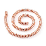 Cheriswelry 125pcs/strand 6x3mm Metal Heishi Beads Spacer Rondelle Rose Gold Plated Non-Magnetic Synthetic Hematite Coin Loose B