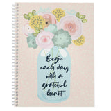 Softcover Grateful Heart 8.5 X 11 Motivational Spiral Notebook/Journal, 120 College Ruled Pages, Durable Gloss Laminated Cover