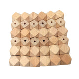 Arakierst 20pcs 18mm Unfinished Wooden Beads Geometric Hexagon Spacer Beech Wood Beads for DIY Home Decoration Making Garland Ma