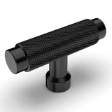 Asidrama 10 Pack Knurled Matte Black Kitchen Cabinet Knobs Dresser Knobs Drawer Knobs Single Hole Cabinet T Bar Pull Handles for