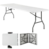 Dkeli 8 ft Folding Table | Portable Picnic Table | Folding Camping Table Heavy Duty for Outdoor Indoor Camping, Picnic and Party
