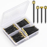Serplex 90Pcs Picture Hanging Nails Set, Alloy Steel Wall Nails With Gold Brass Heads, 3 Sizes Picture Hangers Photo Hanger For 
