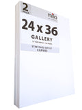 milo Stretched Artist Canvas | 30 x 40 inches | 2 Pack | 1.5inch Thick Gallery Profile | 15 oz Primed Large Canvases for Pai