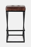 Jofran Brooks Mid-Century Leather Barstool, 15''Lx15''Wx29''H, Dark Sienna (Model: 1730-192Ds)