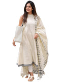 Gosriki Women'S Rayon Viscose Solid Anarkali Kurta With Pant & Dupatta (Kesargod Cream-Gs_S_Cream_Small),Cream,,B0DVP8LFZY