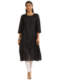 Libas Women'S Silk Regular Kurta (29277_Black