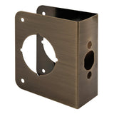 PrimeLine U 9573 Brass Lock and Door Reinforcement Plate for 13/4 In. Thick Doors, Antique Brass Finish (Single Pack)