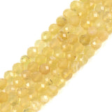 6mm Yellow Opal Faceted Gemstone Round Loose Beads Strand 15.5-16 DIY Jewelry Making
