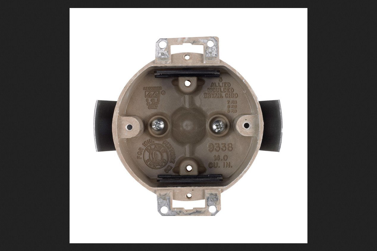 Allied Moulded Fiberglasbox 2-1/4 In. Round Fiberglass 1 Gang Outlet Box Beige/Tan