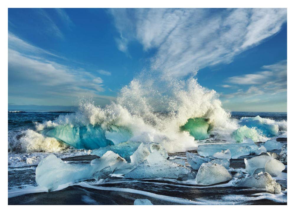 Waves Breaking, Iceland-Paper Art-38,,X28,,