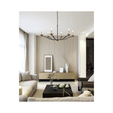 Living District Trey 6-Light Mid-Century Metal Pendant In Black And Brass
