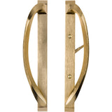 Rockwell Security Modena Contemporary Sliding Door Handle Set in Brushed Brass Fits 3-15/16 Inch CTC Screw Holes and 1-1/2 Inch 
