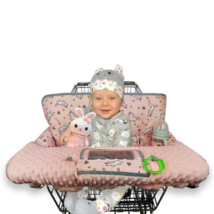 RHYDEER Shopping cart Cover for Babies-high Chair Cover, Dotted Minky Touching, Multi in 1 Design, 360 Full Protection, roll in