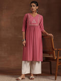 Libas Women'S Viscose Rayon Yoke Design Straight Kurta (29203 Pink Pink L
