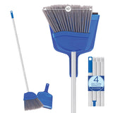 Angle Broom w/Dustpan, Indoor, 9.25inch W Head, Smaller Style Made w/Recycled Soda Bottles & Polished Aluminum Lightweight Handle,