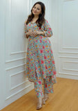 Leriya Fashion Ethnic Co Ord Set For Women Kurta Set For Women | 2 Piece Kurta Set | Kurta With Pant For Women (Small, Multicolo