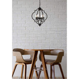 Living District Sandara 4 Lights Pendant In Black (Ld7064D16Bk)