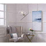Living District Indoor Modern Home Decorative Bright Ceiling Ryland 1 Light Chrome And Clear Glass Pendant