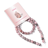 Risyfjew 50PCS 8mm Natural Pink Zebra Jasper Beads Gemstone Round Loose Beads for Jewelry Making Chakra Crystal Stone Beads for 