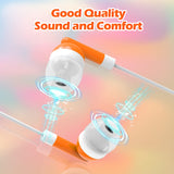 CN-Outlet Wholesale Bulk Eearbuds Headphones 100 Pack for Kids,Classroom,Labs,Students and Adults -Orange