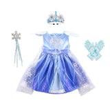 Dressy Daisy Toddler Girl Snow Queen Dress up Costume Birthday Party Dress Outfit with Crown Accessories Size 2T Blue 267