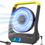 ALAGOON Portable Desk Fan, D Battery Operated Fan for Hurricane, Powered Fan by USB Cable 214H Long Lasting with Timer 6'' Porta