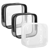 Dephnes Approved Toiletry Bag, 3 Pack Small Clear Makeup Bag, Mini Makeup Zipper Pouch Cosmetic Bag for Women Men Purse Essentia