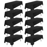 YMHPRIDE 10 Pack Black Tablecloth 60x102 inch Polyester Fabric Table Cloths for 6 Foot Rectangle Tables Wrinkle Resistant Linen 