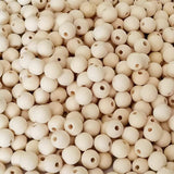 WLIANG 800 Pcs 8mm Natural Wood Beads, Unfinished Round Bulk Spacer Wooden Beads for DIY Crafts, Garlands Farmhouse Holiday Deco