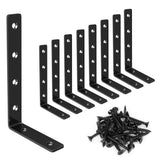 LuckIn 8 Pack Shelf Bracket, 5 x 3 L Brackets for Shelves, Heavy Duty Stainless Steel Angle Bracket Corner Brace, with Enough Sc