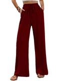 Toplot Trouser For Women || Casual Pants For Women || Loose Fit High-Waist Korean Pants || (Regular Fit | Polyester) (Women-Trouser-5229-Maroon-28),Maroon,28,B0DV5JP921